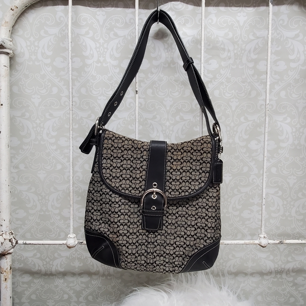 Coach black F3K-6376 Convertible Shoulder Bag Crossbody Purse Bag
